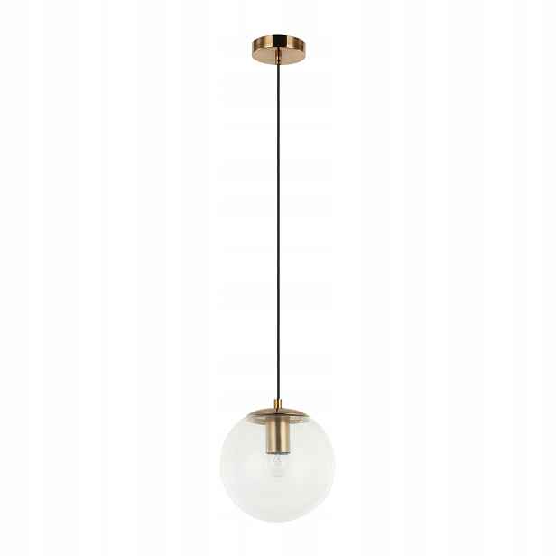 Závěsná lampa Italux Sarpo mosazná skleněná koule 1xE27 40W