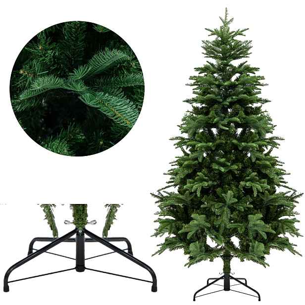 Klasický umělý vánoční stromeček hustý Pe/pvc 180 cm 858 konců stojan 47135R
