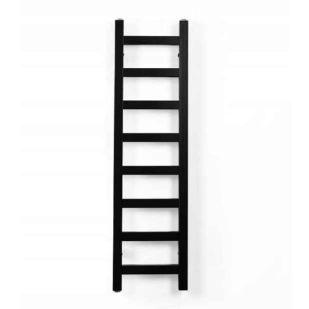 Koupelnový žebříkový radiátor Tanzanit 25x90 cm Černý Výkon 219 W