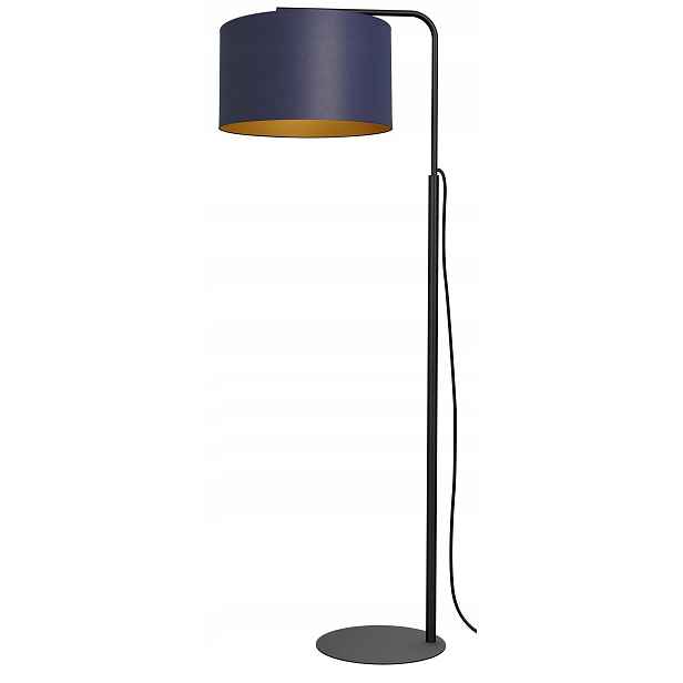 Stojací podlahová lampa Arden Modrá Zlatá Abažur 1xE27 151 cm klasická