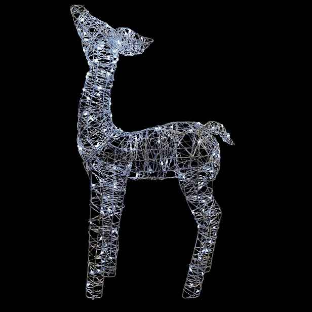 Svítící Sob Led Vánoční Ozdoba Dekorace Figurka 70 cm Bílá Studená