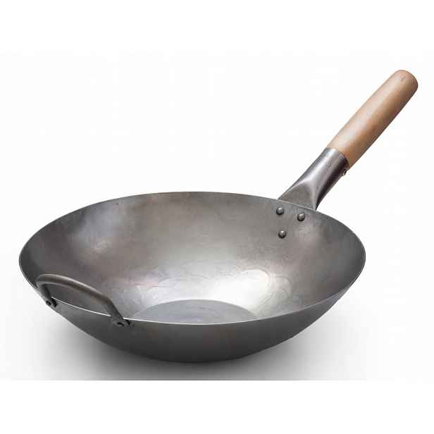 Wok pánev 30 cm Ocel Ploché dno Plyn/indukce Držák Craft Wok