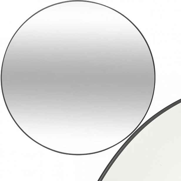 Zrcadlo Nástěnné Ø76 cm rám Černý Kulatý moderní, Dekorativní, závěsné
