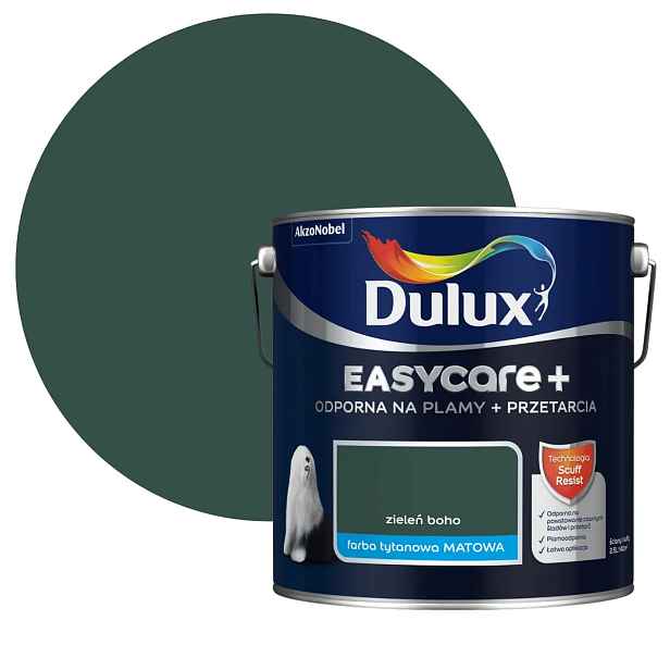Dulux EasyCare Plus Barva Odolná Proti Drhnutí Zeleň Boho 2,5L