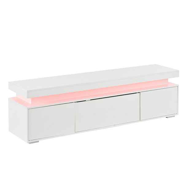 Modenvie NÍZKÁ komoda 150/35/43 cm z dřevotřísky bílá s LED osvětlením