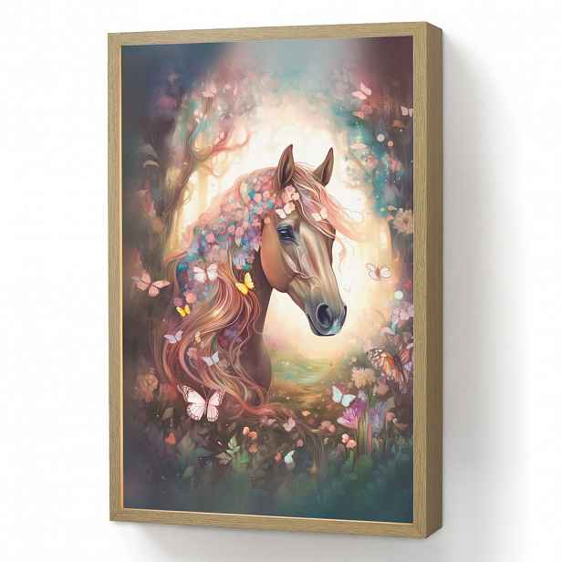 OnlyWow NÁSTĚNNÁ LAMPA S AKUMULÁTOREM Kůň - Příroda - Květiny - Motýli - Les 40x60 cm