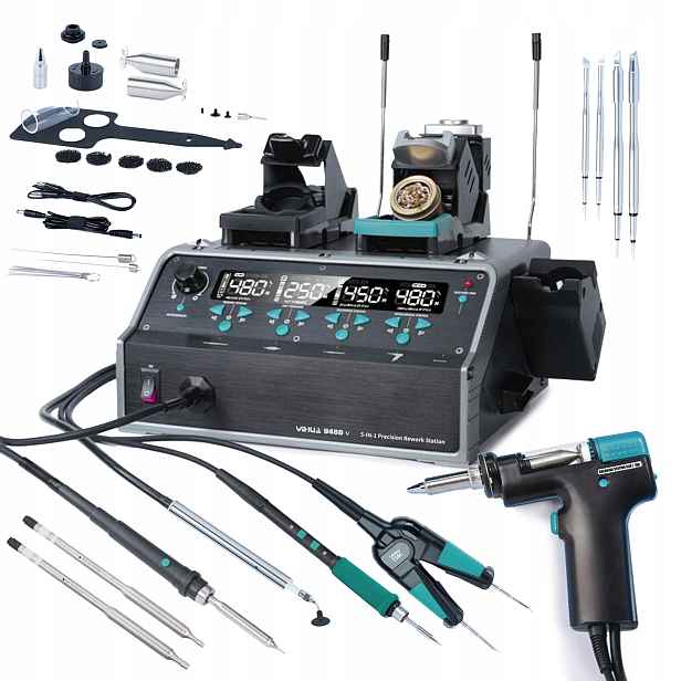 Pájecí stanice 5v1 Yihua 948D-V 1410W HotAir Odpáječka Pinzeta C210 Gs