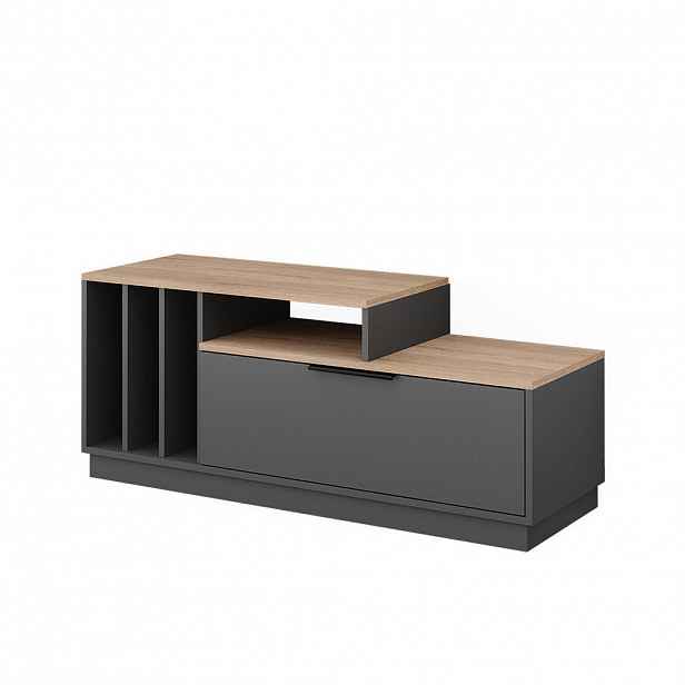 Vicco LOWBOARD Betti Anthracite/Sonoma 120 x 49.9 cm s 1 dveřmi