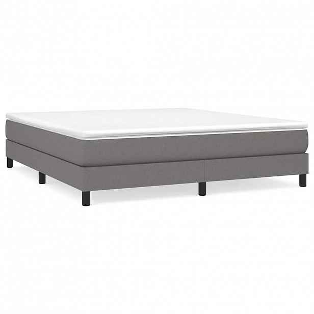 vidaXL Rám postele s boxspringem tmavě šedý 160 x 200 cm textil