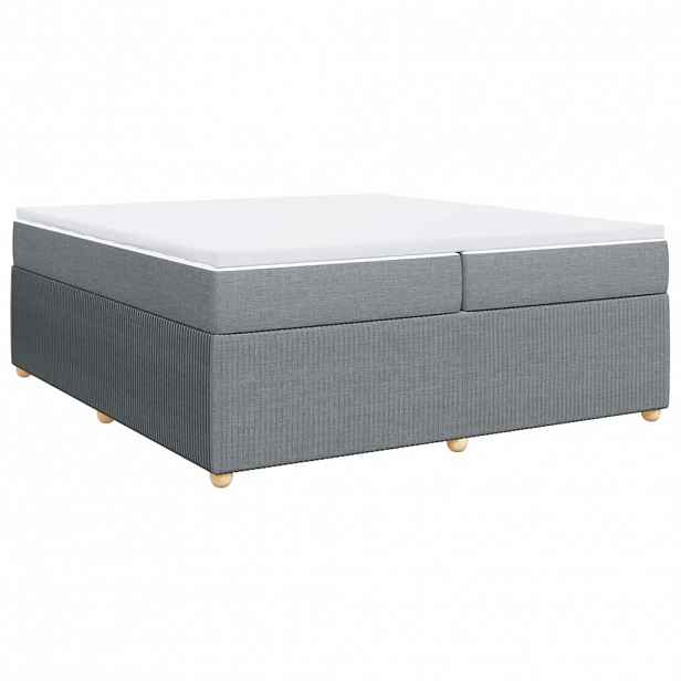 vidaXL Box spring postel s matrací světle šedá 200 x 200 cm textil