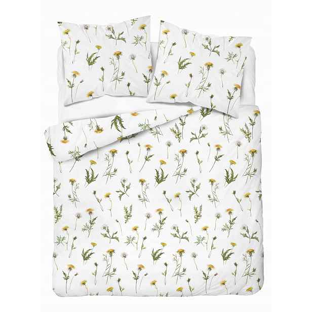 Bavlněné Ložní Povlečení 220x200 Spring White Pampeliška 5339B