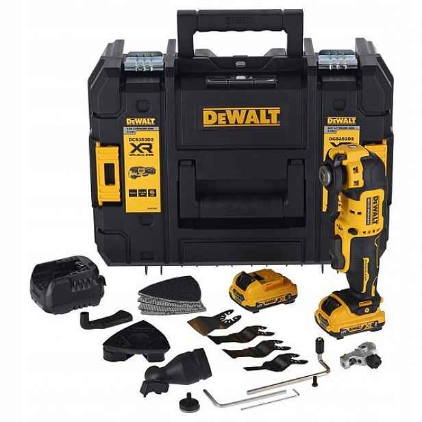 DeWalt DCS353D2 aku oscilační multibruska Xr 12V/2*2Ah, příslušenství, kufr