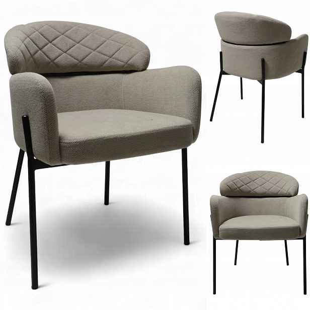 Křeslo Detroit Béžová Curio Moderní křeslo Obývací pokoj Loft Glamour Kuchyně