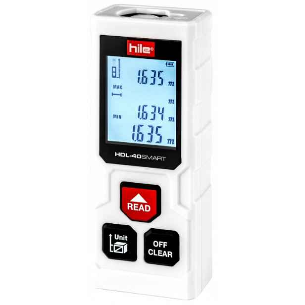 Laserový dálkoměr Hile HDL-40 Smart, dosah 40 m, červený paprsek, přesnost +/-2 mm Pro