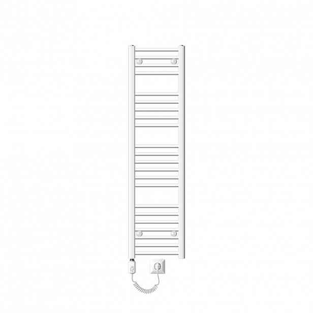 LuxeBath ELEKTRICKÝ koupelnový radiátor Sahara 300 x 1400 mm, bílý, rovný, s topným tělesem 900 W