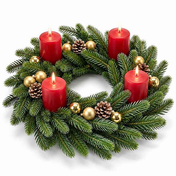 Relaxdays VĚNEC zelený adventní umělý 40 cm