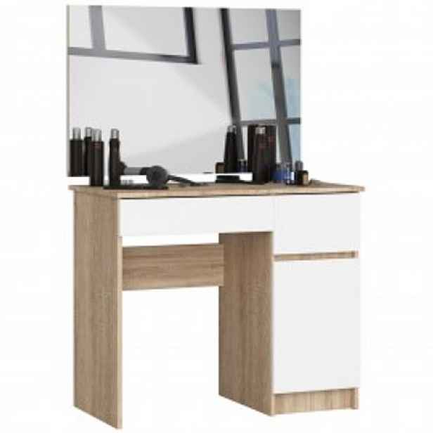 Toaletní stolek P-2/SL 900x600 pravá - dub sonoma/bílá