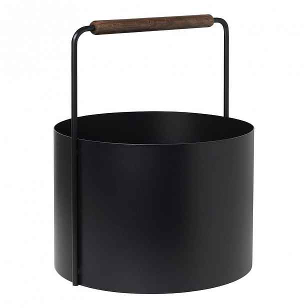 Černý kovový koš na krbové dřevo Blomus Fireplace