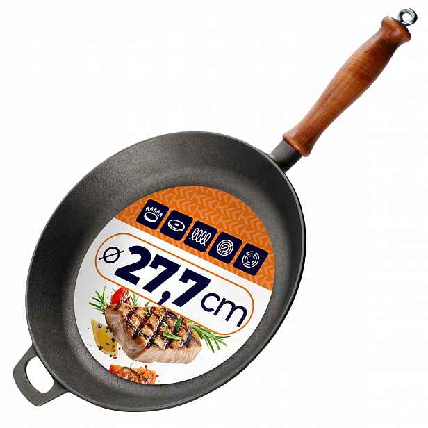 Litinová Pánev Hluboká Talíř Indukce Plyn 26 cm