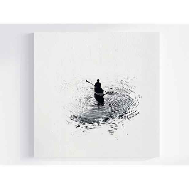 Obraz Na Plátně Canvas Grafika Asie Japonsko Sumi-e Voda Loď Loď 50x50