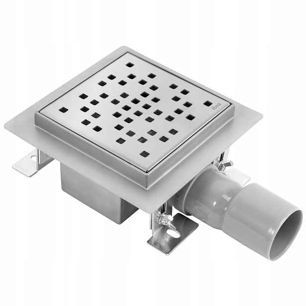 Čtvercový odtok Rea Dots ocel 120x120