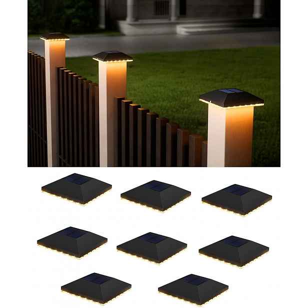 Solární Led Zahradní Lampy S Krytem Na Sloupky 800 Mah Jackyled Sada 10 Ks