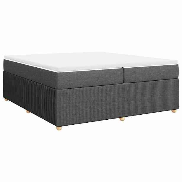 vidaXL Box spring postel s matrací tmavě šedá 200x200 cm textil