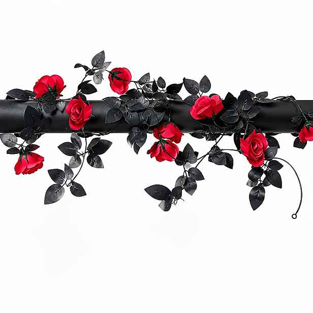 TEMU 1 ks 180 cm Podzimní Umělá Růže Vinná Hůl Garland Domácí Dekorace Věnec - Halloween Umělé Květiny, Party Dekorace pro Halloween, Gotická Domácí