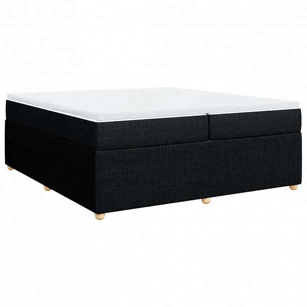 vidaXL Box spring postel s matrací černá 200x200 cm textil