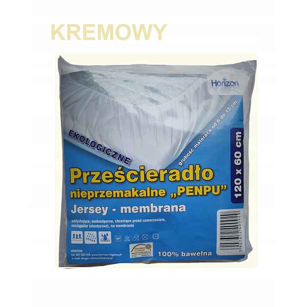 Nepropustné prostěradlo Jersey Premium Ecru