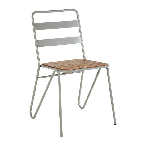 Šedá/v přírodní barvě jídelní židle z jilmového dřeva District – Premier Housewares