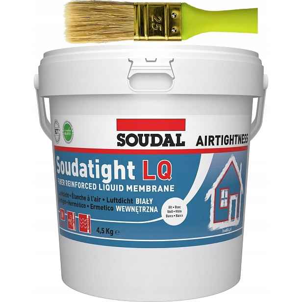Soudal Soudatight Lq membrána Bílá 4,5 kg Štětec