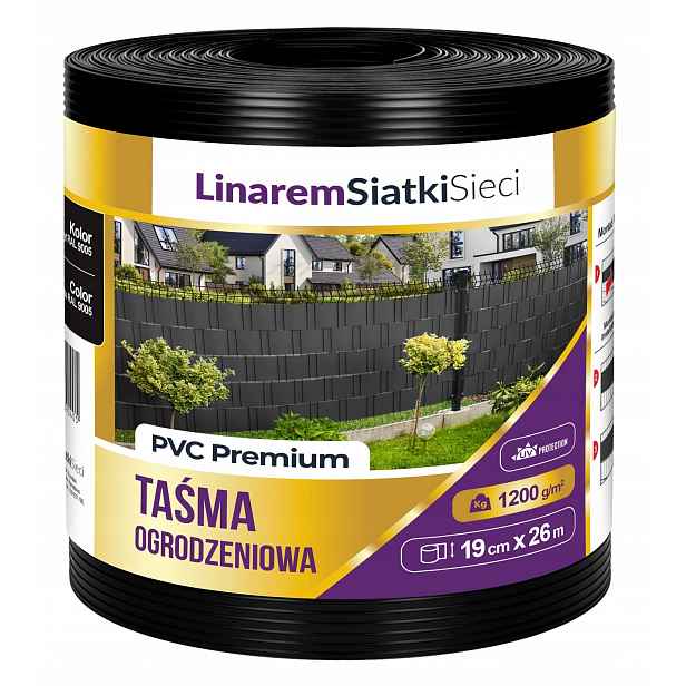 Stínící Panelové Pásy 19x26 m Premium 1200 g Černá Na Panelové Ploty Uv+