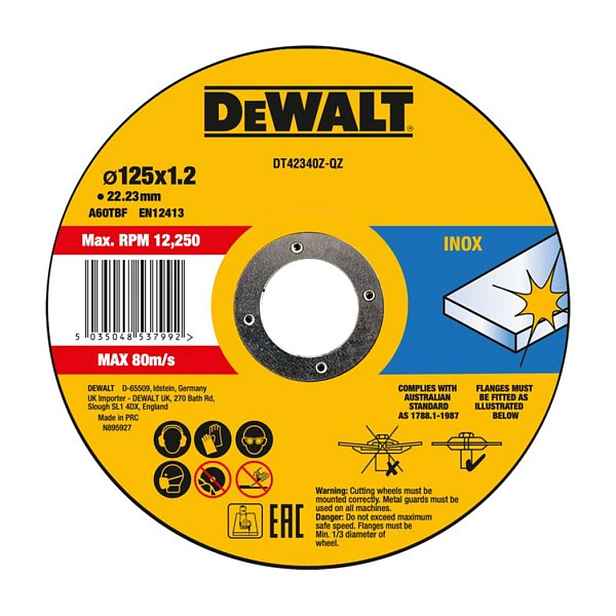 DeWALT - Řezný kotouč na nerezovou ocel 125x22,23 mm DT42340Z