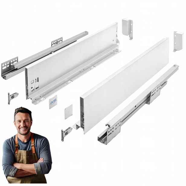 Gtv Axis Pro Šuplík 450 mm bílá střední H-116 S tlumením dovírání KPL450B1