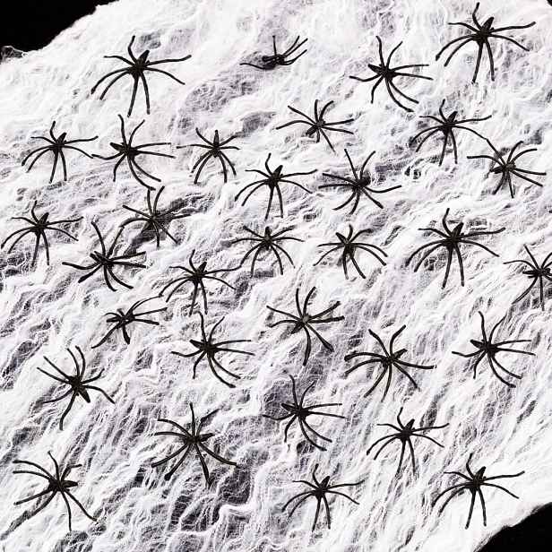 Pavučina s pavouky Dekorace na Halloween