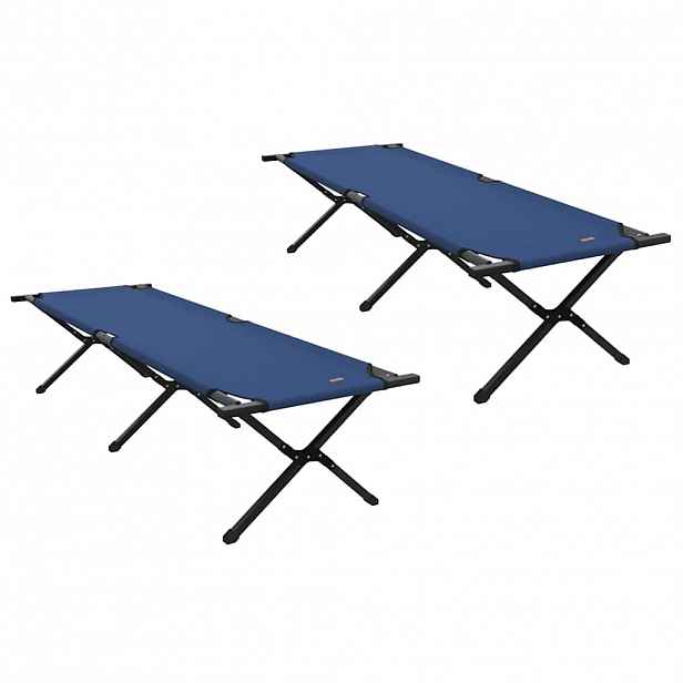 vidaXL Skládací kempingová postel 2 ks Modrá 193 x 69 x 45 cm