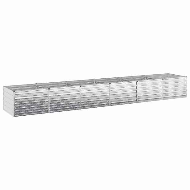 vidaXL Vyvýšený zahradní záhon Stříbrná 480 x 80 x 55 cm pozinkovaný