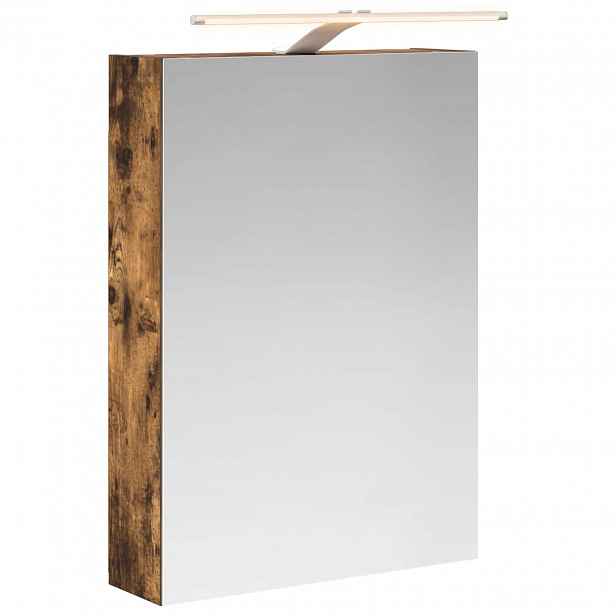 vidaXL Koupelnová zrcadlová skříň Kouřový dub 50 x 14,5 x 70 cm