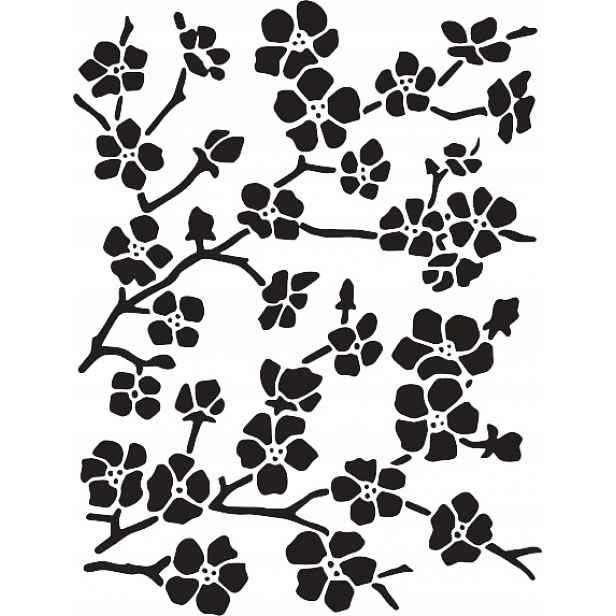 Omítací Šablona LuxBud Flowers 1 92 x 70 cm Opakovaně použitelná