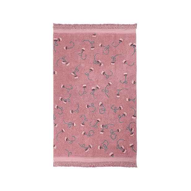 Růžový pratelný ručně tkaný bavlněný dětský koberec 140x210 cm English Garden Ash Rose – Lorena Canals