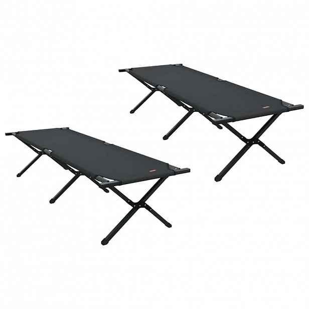 vidaXL Skládací kempingová postel 2 ks Černá 193 x 69 x 45 cm