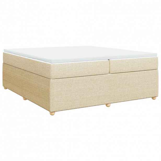 vidaXL Box spring postel s matrací krémová 200x200 cm textil