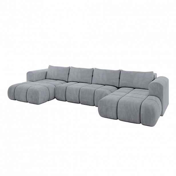 ALTDECOR SEDACÍ SOUPRAVA CLOUD-U 405 x 185 x 90 světle šedá barva, velur