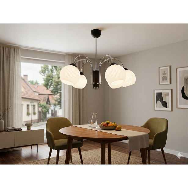 Euro-Lamp Stropní Svítidlo Alva 4 Černá Stínidlo bílý proužek 4X60W Výrobce