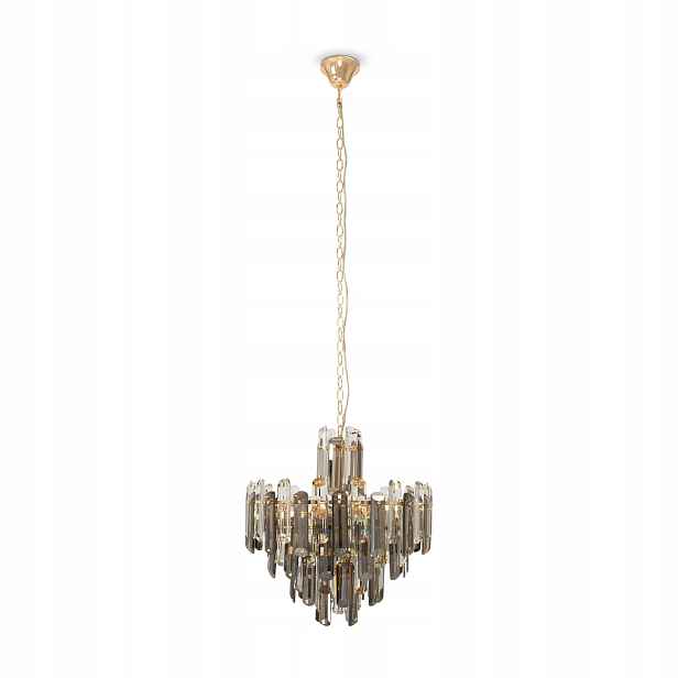 Lustr Glamour Flare Maytoni mosazný zlatý 6xE14 křišťálový