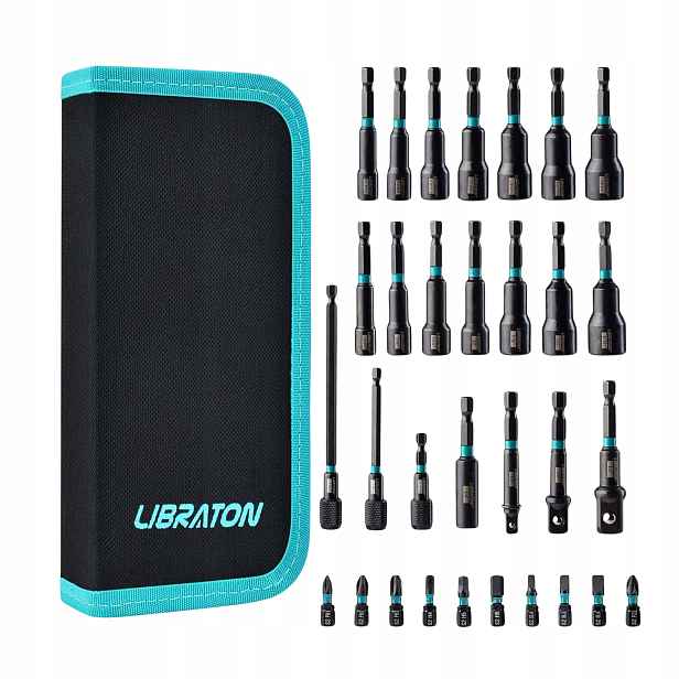 Sada bitů magnetických nástavců Libraton 1/4" úderové Cr-V metrické