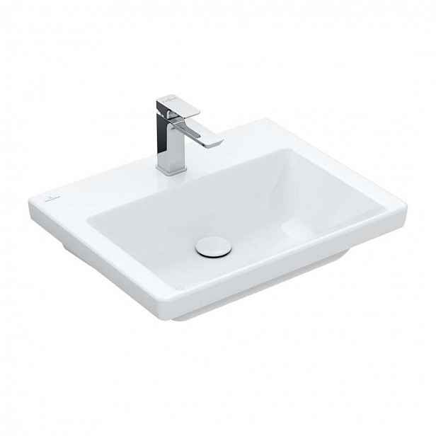Villeroy & Boch Subway 3.0 - Umyvadlo 60x47 cm, bez přepadu, otvor pro baterii, CeramicPlus, alpská bílá 4A7061R1