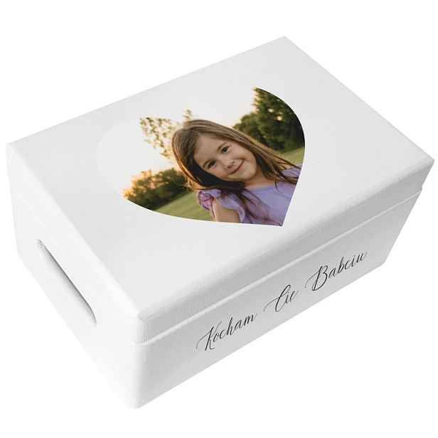 Krabička bílá, dárek s vlastním textem a fotografií 30x20 cm