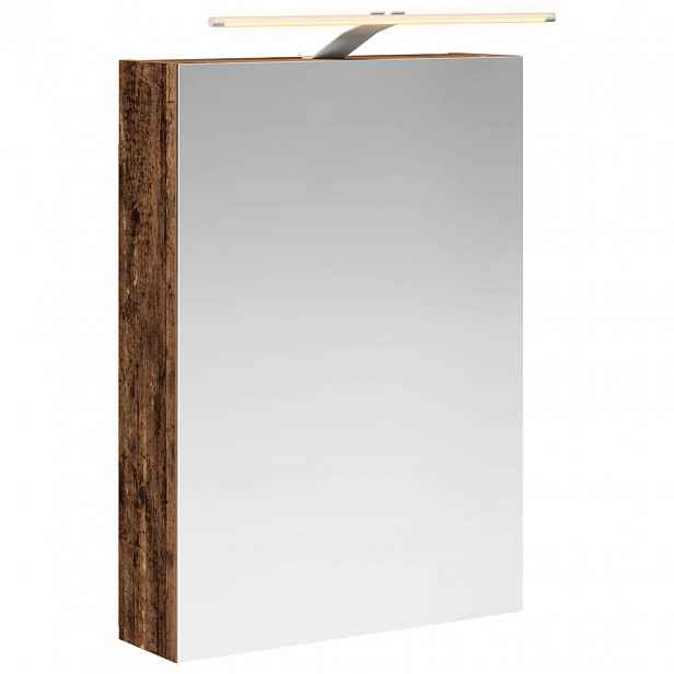 vidaXL Koupelnová zrcadlová skříň Staré dřevo 50 x 14,5 x 70 cm